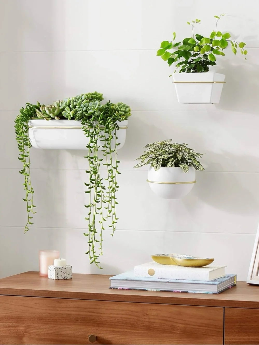 NEW Amazon Basics Geometric Wall Planters (Set of 6)